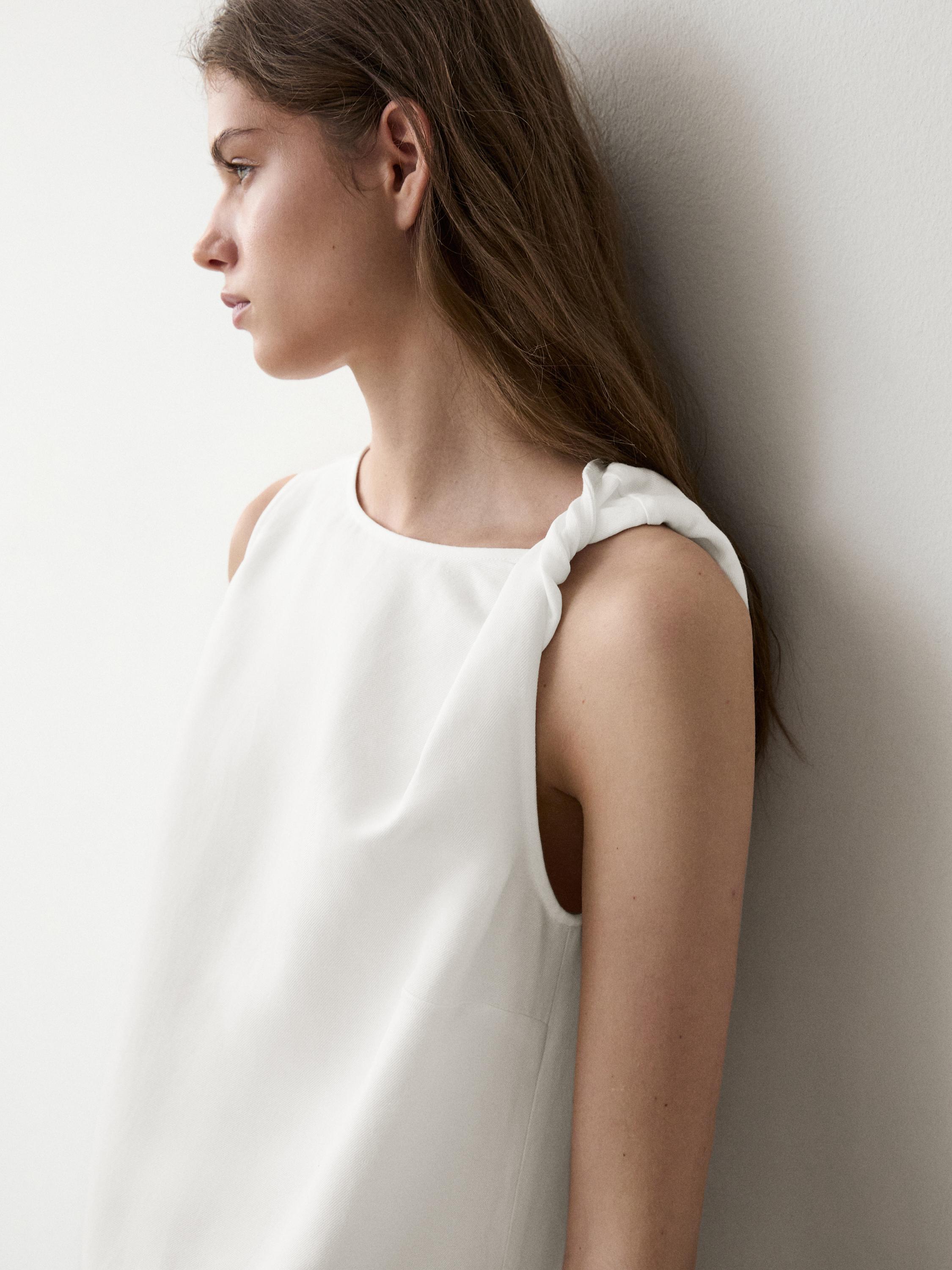 Mini dress with knotted strap detail